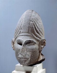 Östliche Antike: Kopf des syrischen Gottes. Ca. 2500 v. Chr. aus Djabboul, Syrien. Paris, Louvre Museum