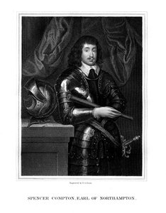 Spencer Compton, 2. Earl of Northampton, royalistischer Soldat, 1827 von T. A. Dean