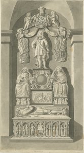Innenraum der Patshull Church - Astley-Gräber: Sepia-Zeichnung, nd [spätes 18. Jh.] (Druck)
