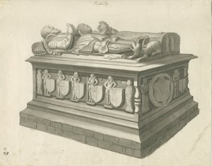 Penkridge Church - Grab von [Sir Edward Littleton]: Sepia-Zeichnung, undatiert [spätes 18. Jahrhundert]