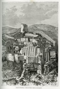 Das Kloster Mar-Saba (Mar Saba) (Palästina). Taylors Gravur, um die Geschichte von Syrien heute zu illustrieren, von M. Lortet, Dekan der Medizinischen Fakultät von Lyon, beauftragt mit einer wissenschaftlichen Mission durch das Bildungsministerium, veröff
