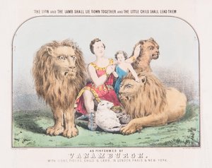 Der Löwe und das Lamm werden zusammen liegen und das kleine Kind wird sie führen, um 1840 von T. W. Strong