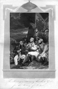 Die Souveräne danken Gott für den Sieg von Leipzig, 1816 von T. Wallis