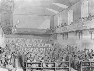 Quäker-Versammlung in einem Londoner Versammlungshaus