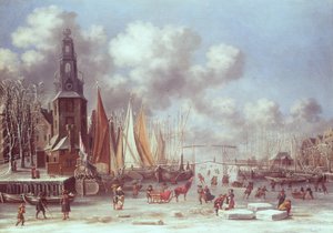 Eine Winterszene in Amsterdam