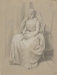 Sitzende Frau mit Schleier über dem Kopf von Taco Scheltema (I)