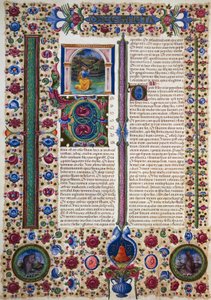 Incipit aus dem Buch des Propheten Hosea, aus Band II der Bibel von Borso d