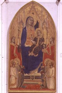 Madonna und Kind auf dem Thron mit SS. Maria Magdalena, Katharina von Alexandria und Engeln von Taddeo Gaddi