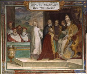 Papst Paul III. segnet seinen Neffen Horace Farnese