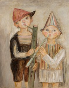 Jungen mit Flöten