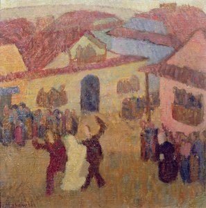 Jüdische Hochzeit in der Stadt von Tadeusz Makowski