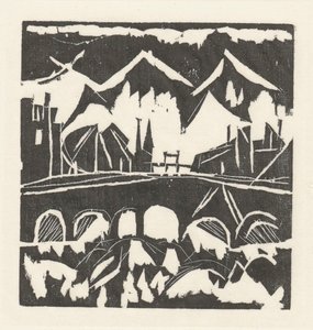 Landschaft mit Brücke von Tadeusz Makowski