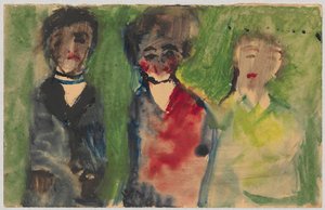 Drei weibliche Figuren in Abendkleidern von Tadeusz Makowski