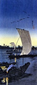 Abendboote in Sekiyado