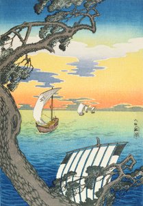 Rückkehrende Boote, ca. 1930er Jahre von Takahashi Hiroaki