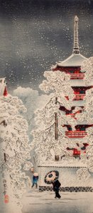Schnee bei Asakusa, Yedo, Musashi-Provinz von Takahashi Hiroaki