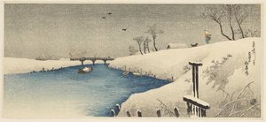 Schnee am Ayase-Fluss