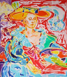 Lebendige Frau mit Hut