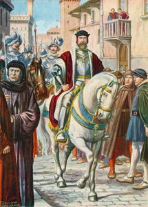 Cosimo I. mit seinen spanischen und deutschen Wachen, die ihm immer folgten von Tancredi Scarpelli