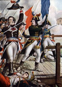 Erster Italienfeldzug: Napoleon Bonaparte in der Schlacht an der Brücke von Arcole, November 1796