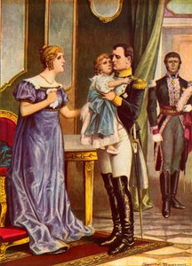Napoleon verabschiedet sich von seiner Familie, als er nach Elba aufbricht von Tancredi Scarpelli