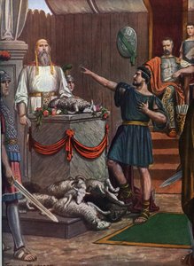 Römische Antike, Dritter Samnitenkrieg: Samnitische Zeremonie und Opfergabe vor der Schlacht von Aquilonia, 293 v. Chr.