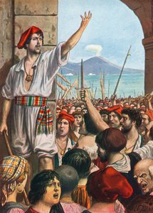 Tomasso Aniello, bekannt als Masaniello, war der führende Geist des Aufstands in Neapel, 1647 von Tancredi Scarpelli