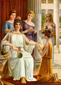 Toilette einer Frau im antiken Rom von Tancredi Scarpelli