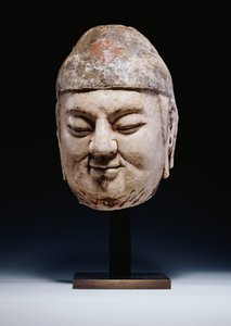 Ein Marmorkopf eines Beamten, Tang-Dynastie oder etwas früher, ca. 618-907