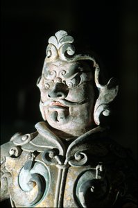 Darstellung eines Kriegers (Detail), 618-907 von Tang Dynasty Chinese School
