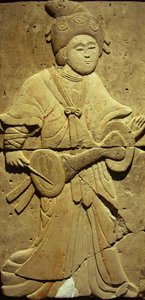Terrakotta-Stele mit Musiker, Tang-Dynastie