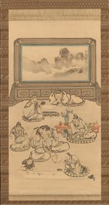 Die Acht Unsterblichen des Weinkelchs, 1828 von Tani Buncho