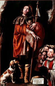 Heiliger Rochus, der Heilige trägt die Beule der Pest an seinem Bein von Tanzio da Varallo