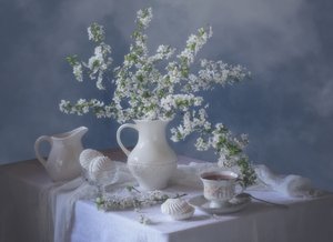 Weiße Blüten zur Teezeit