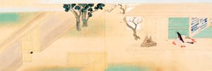 Malerei und Kalligraphie über das Leben des Priesters Saigyo von Tawaraya Sotatsu