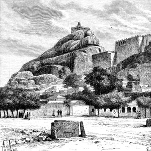 Der Felsentempel von Tiruchirapalli, Indien, 1895