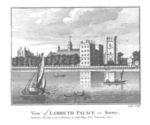 Ansicht des Lambeth Palace in Surrey, spätes 18. Jahrhundert von Taylor