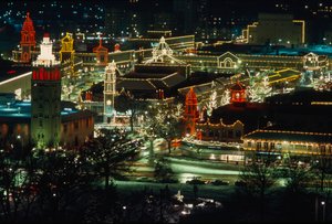 Weihnachtslichter bei Nacht, Kansas City