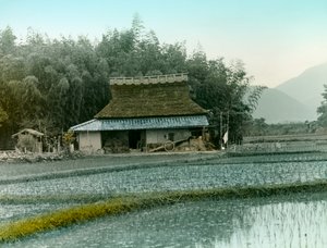 Haus eines Bauern in Japan, um 1900 - 1915 von Teijiro Takagi