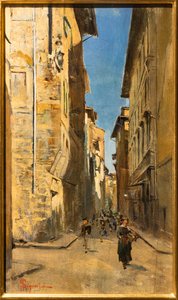 Teilansicht einer Straße im historischen Zentrum von Florenz (um 1880) von Telemaco Signorini