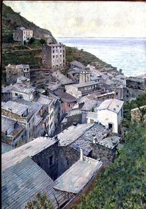 Dächer in Riomaggiore von Telemaco Signorini