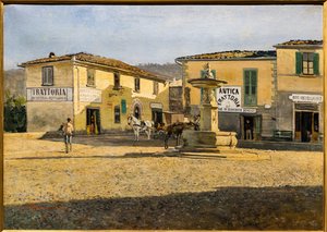 Platz in Settignano, ca. 1861 von Telemaco Signorini
