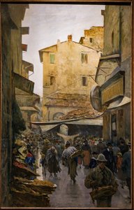 Der Alte Markt von der Degli Speziali Straße, ca. 1882 von Telemaco Signorini