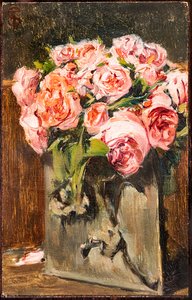 Vase mit Rosen von Telemaco Signorini