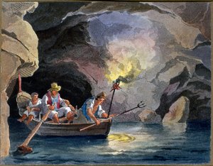 Nachtfischen, ca. 1830 (Aquatinta) von Teodoro Guglielmo Witting