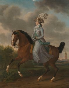 Frederika Sophia Wilhelmina von Preußen (1751-1820), Reiterporträt der Frau von Prinz Willem V von Tethart Philip Christian Haag
