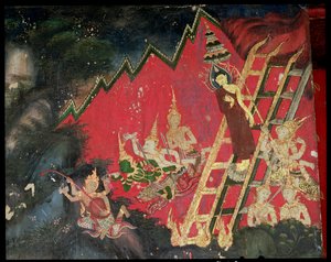Buddha steigt vom Himmel herab