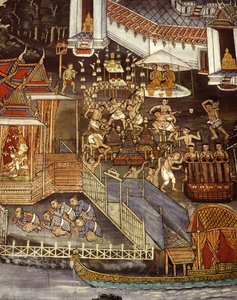 Gießen von Buddha-Bildern während der Sukhothai-Ära