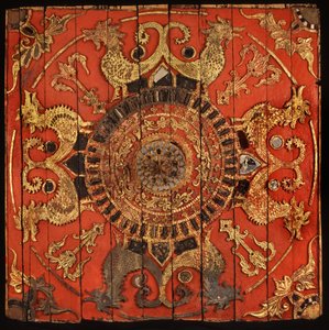 Deckenpaneel aus einem Thai-Lu-Tempel in Nordthailand