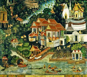 Krokodiljagd, Wirharn Sasada, Wat Bowonniwet Vihara, Bangkok von Thai School